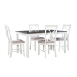 Pemberly Row Wood Five Piece Dining Set in Vanilla White and Gray