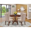 Pemberly Row Modern 5-piece Wood Dining Set in Mahogany/Light Fawn