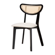 Pemberly Row Cream Fabric and Black Finished Wood 5-Piece Dining Set