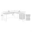 Pemberly Row Contemporary Engineered Wood L-Desk in Blade Walnut