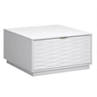 Pemberly Row Contemporary Engineered Wood Coffee Table in White