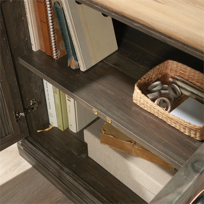 Pemberly Row Engineered Wood Utility Stand in Pebble Pine Finish