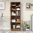 Pemberly Row Engineered Wood Storage Cabinet in Sienna Oak Finish