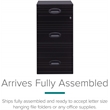 Pemberly Row 3 Drawer Metal Filing Cabinet with Pencil Drawer Black