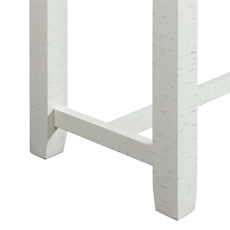 Pemberly Row Contemporary Multipurpose Bar Table Set in White