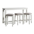 Pemberly Row Contemporary Multipurpose Bar Table Set in White