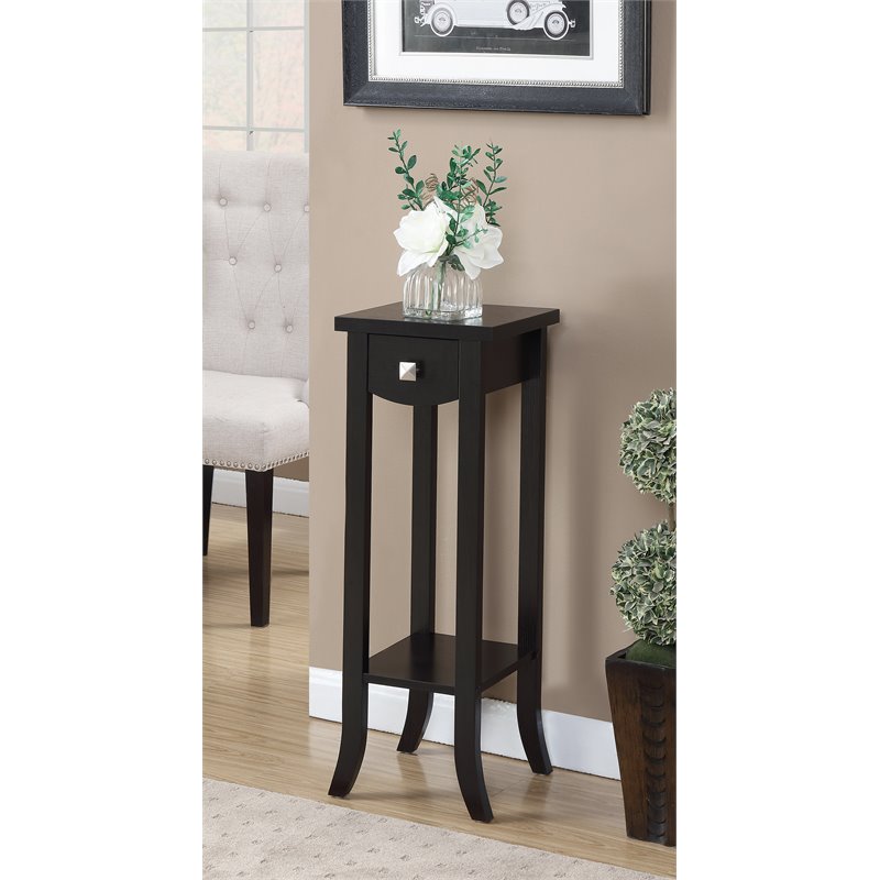 Pemberley Row Wood Espresso Plant Stand Rectangular Bottom Shelf 32