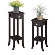 Pemberley Row Wood Espresso Plant Stand Rectangular Bottom Shelf 32