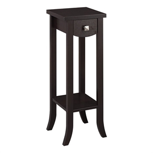 Pemberley Row Wood Espresso Plant Stand Rectangular Bottom Shelf 32&quot Unassembled