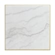 Pemberly Row Square End Table with White Marble Top and Gold Metal