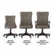 Pemberly Row High Back Tufted Office Chair w/ Arms in Washed Gray Bonded Leather