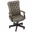 Pemberly Row High Back Tufted Office Chair w/ Arms in Washed Gray Bonded Leather