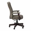 Pemberly Row High Back Tufted Office Chair w/ Arms in Washed Gray Bonded Leather