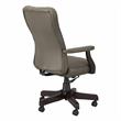 Pemberly Row High Back Tufted Office Chair w/ Arms in Washed Gray Bonded Leather