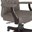 Pemberly Row High Back Tufted Office Chair w/ Arms in Washed Gray Bonded Leather