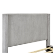 Pemberly Row Solid Wood & Velvet Twin Size Platform Bed in Gray