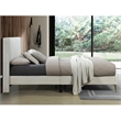 Pemberly Row Solid Wood & Velvet Platform Queen Bed in Cream