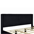 Pemberly Row Solid Wood & Velvet Platform King Size Bed in Black