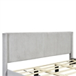 Pemberly Row Solid Wood & Velvet Platform King Size Bed in Gray
