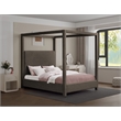 Pemberly Row Modern / Contemporary Brown Boucle Fabric Queen Bed