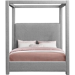 Pemberly Row Modern / Contemporary Grey Boucle Fabric King Bed