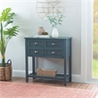 Pemberley Row Wood Dark Teal Console Rectangular Vintage Charm 31.75