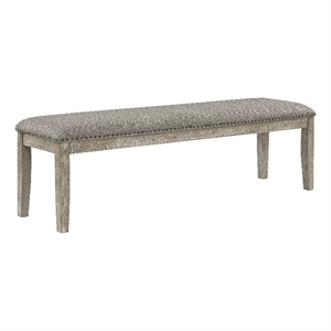 Pemberly Row Contemporary Wood and Fabric Bench in Brownish Gray
