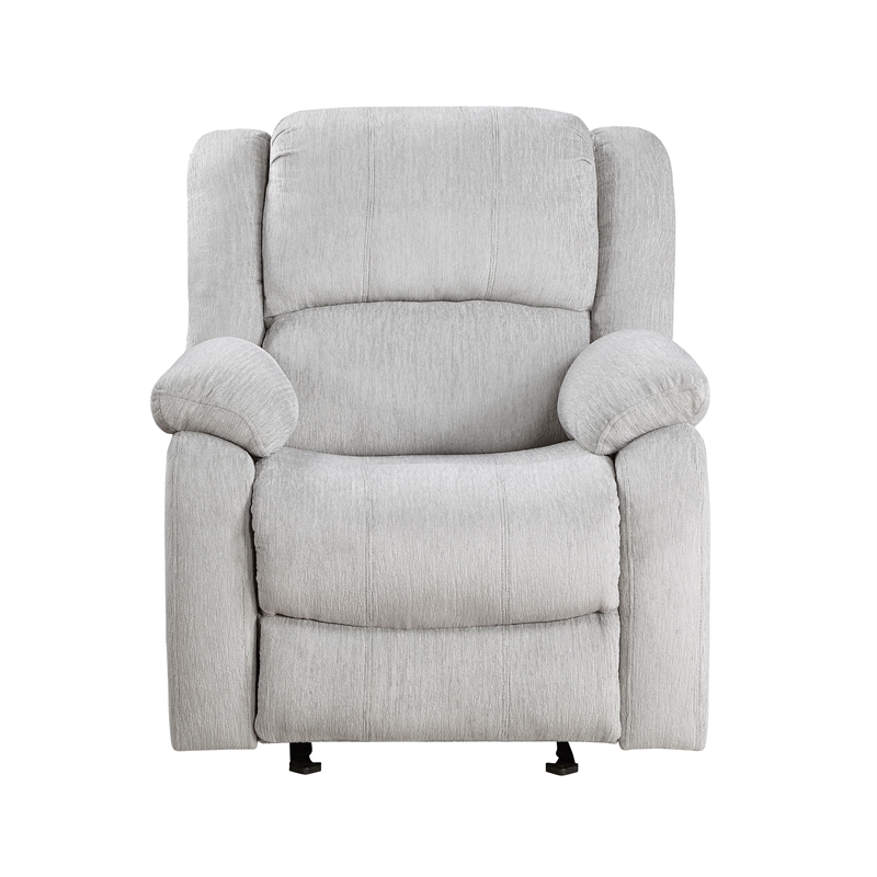 Pemberly Row Upholstered Glider Manual Recliner Chair in Gray