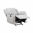 Pemberly Row Upholstered Glider Manual Recliner Chair in Gray