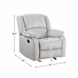 Pemberly Row Upholstered Glider Manual Recliner Chair in Gray