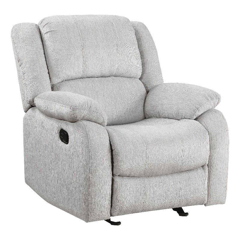 Pemberly Row Upholstered Glider Manual Recliner Chair in Gray