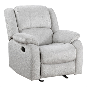 Pemberly Row Upholstered Glider Manual Recliner Chair in Gray