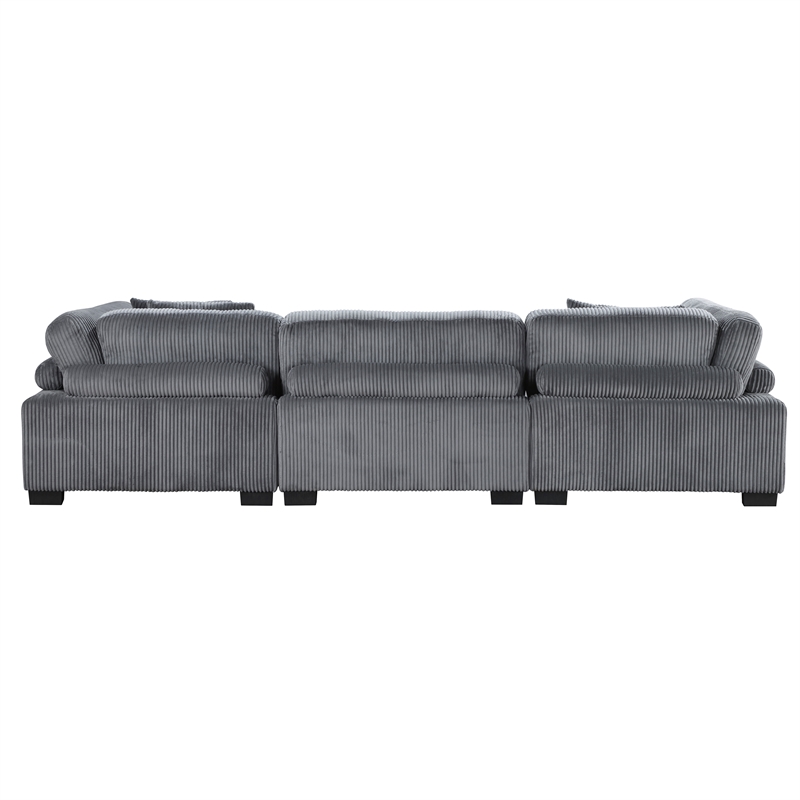 Pemberly Row Modern / Contemporary CorduUpholstered Sofa in Gray