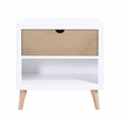 Pemberly Row Wood Nightstand in 2-Tone Finish (White and Natural)
