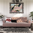Pemberly Row Modern / Contemporary Upholstered Futon in Blush Velvet