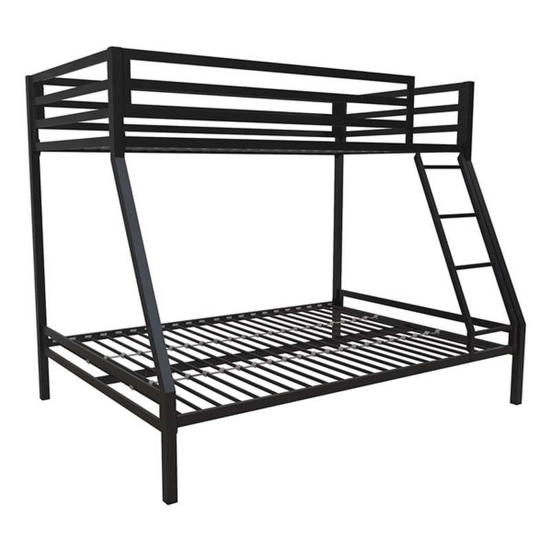 Pemberley Row Metal Black Bunk Bed Rectangular Twin Over Full Unassembled