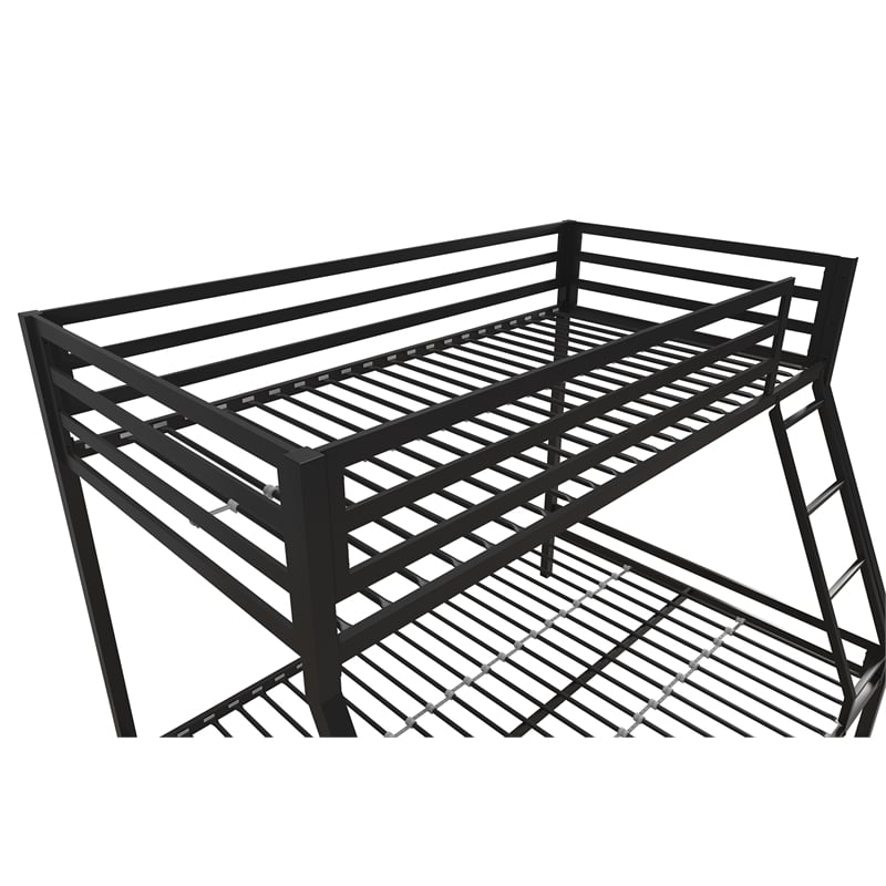 Pemberley Row Metal Black Bunk Bed Rectangular Twin Over Full Unassembled
