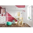 Pemberly Row Modern / Contemporary Twin Metal Loft Bed in Off White