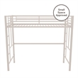 Pemberly Row Modern / Contemporary Twin Metal Loft Bed in Off White