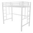 Pemberly Row Modern / Contemporary Twin Metal Loft Bed in Off White