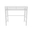 Pemberly Row Modern / Contemporary Twin Metal Loft Bed in Off White