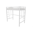 Pemberly Row Modern / Contemporary Twin Metal Loft Bed in Off White
