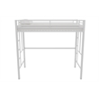 Pemberly Row Modern / Contemporary Twin Metal Loft Bed in Off White