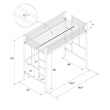 Pemberly Row Modern / Contemporary Twin Metal Loft Bed in Off White