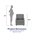 Pemberly Row Transitional Wingback Nursery Rocker Chair in Gray