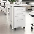 Pemberly Row 3 Drawer Mobile File Cabinet in White - Engineered Wood