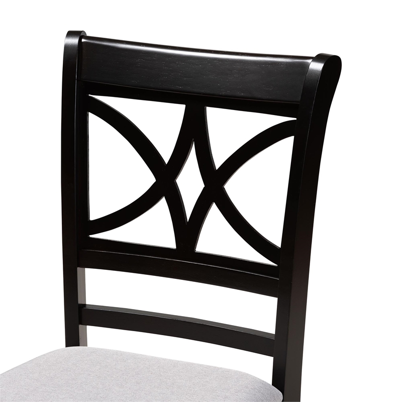 Pemberly Row 5-Piece Fabric/Wood Dining Set in Dark Brown/Gray
