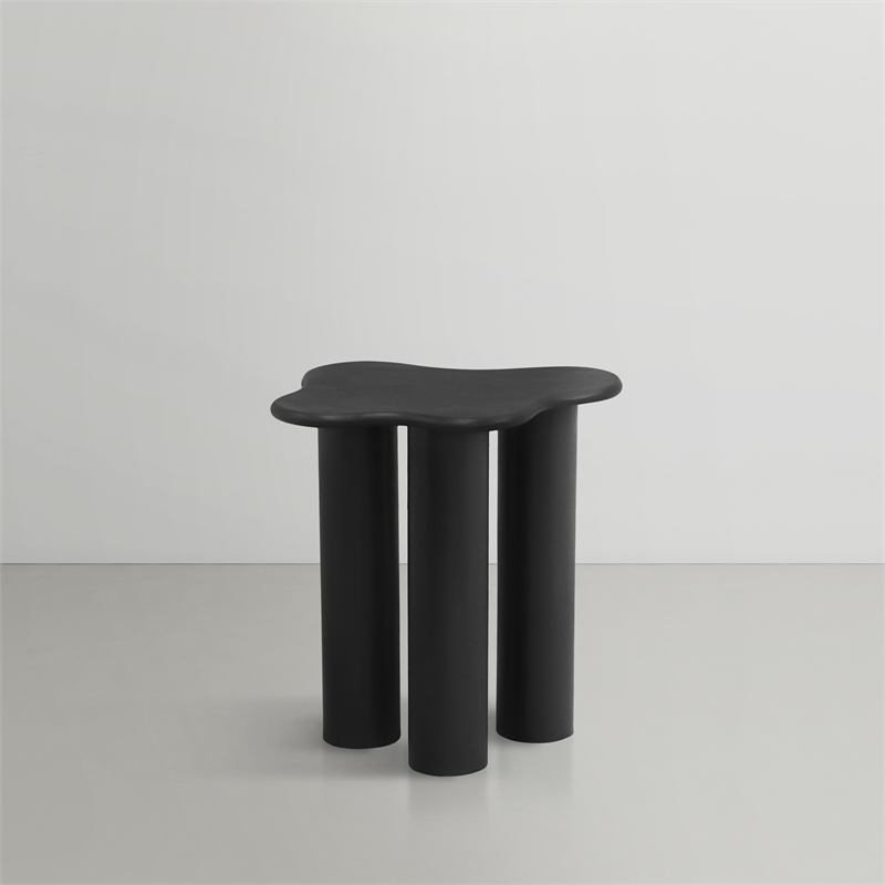 Pemberly Row Contemporary Iron Metal End Table in Matte Black