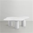Pemberly Row Contemporary Metal Coffee Table in White Finish