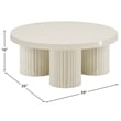 Pemberly Row Contemporary Metal Coffee Table in Cream Finish